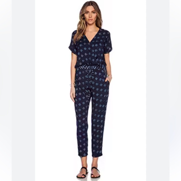 Velvet by Graham & Spencer Indian Challis Cady Jumpsuit in Multi Size Small - Picture 1 of 11